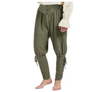 Linen Trousers Men's Long Medieval Trousers Men's Viking Victorian with Drawstring Renaissance Pirate Trousers Gothic Steampunk Sports Trousers Western Lightweight Fabric Trousers Clothing for