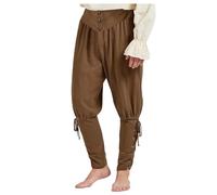 Linen Trousers Men's Long Medieval Trousers Men's Viking Victorian with Drawstring Renaissance Pirate Trousers Gothic Steampunk Sports Trousers Western Lightweight Fabric Trousers Clothing for