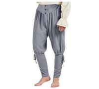 Linen Trousers Men's Long Medieval Trousers Men's Viking Victorian with Drawstring Renaissance Pirate Trousers Gothic Steampunk Sports Trousers Western Lightweight Fabric Trousers Clothing for