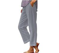 Linen Trousers Women Summer Loose Palazzo Lounge Pants with Pockets Elastic Waist Wide Leg Boho Trousers Ladies Casual Tracksuit Bottom Joggers Day Prime