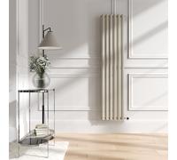 Linen Vertical Smart Electric Radiator with Wi-Fi Thermostat - 1KW - H1600xW354 - Bathroom Safe