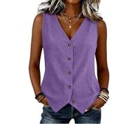 Linen Waistcoats for Women Summer Casual Sleeveless Button Down Blazer Vest Tops Loose Lightweight Asymmetrical Hem Tank Tops Elegant Smart Business Work Suit Vest Beach Vacation Clothes