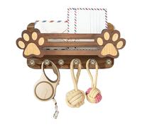 Linen - Wall Shelf, Key Hook Holder with Storage Display, Space-saving Design, Stylish Decoration for Dog Accessories in the Entrance Area and Home