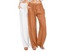 Linen Wide Leg Trousers Womens Black Pants 2 Piece Outfit Casual Jumpsuitspleated Casual Textured Straight Leg Pants with Pockets Womens Petite Linen Trousers Cuffed Leg