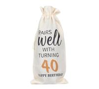 Linen Wine Bags - Fabric Wine Wrapping Bags with Drawstring | Convinetnt Storage Burlap Wine Bags, Exquisite Design Birthday Wine Bag, Champagne Bottle Pouch for Women Men