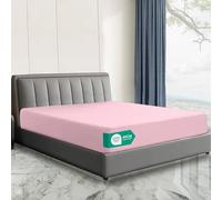 Linen World Hotel Quality 4FT Small Double Fitted Sheet (122×190cm) Pink - 40cm Extra Deep Pocket Brushed Microfiber Bottom Sheet, OEKO-TEX Certified, Soft & Breathable Easy Care Bed Sheet