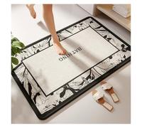 Linen Woven Bathroom Mat Water Absorbent Dirt Resistant Non-slip Living Room Mat Toilet Toilet Door Mat Quick-drying Mat(Grey,60x90cm)