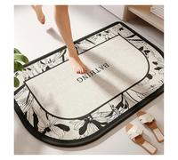 Linen Woven Bathroom Mat Water Absorbent Dirt Resistant Non-slip Living Room Mat Toilet Toilet Door Mat Quick-drying Mat(Light Gray,50x80cm)