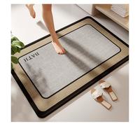 Linen Woven Bathroom Mat Water Absorbent Dirt Resistant Non-slip Living Room Mat Toilet Toilet Door Mat Quick-drying Mat(Yellow,40x60cm)