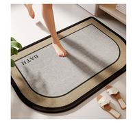 Linen Woven Bathroom Mat Water Absorbent Dirt Resistant Non-slip Living Room Mat Toilet Toilet Door Mat Quick-drying Mat(Light Yellow,50x80cm)