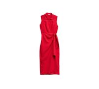 Linen Wrap Dress for Women Salsa Jeans Midi Rouge M
