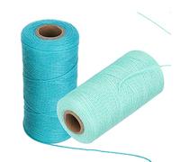 Linen Yarn, 250m Cotton Thread Natual Cotton Cord DIY Craft Cord Spool Twine String Cotton Rope for Crocheting, Weaving, Knitting, Embroidery, 2 Rolls