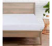 Linen Zone - 800 Thread - 100% Pure Egyptian Cotton - Super Soft - 7 Star Hotel Quality - 40CM / 16 Inch Deep Fitted Bed Sheet (White, King)