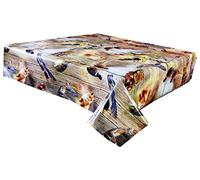 linen702 Vinyl Tablecloth Country Scene of Foxes and Pheasants in Browns and Greens, 3 metres (300 x 137 cm) 10 Seater Size Rectangle Table, Wipe Clean, plastic Oblong table cloth (204)