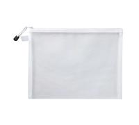 linenb 10pcs Small Cosmetic Bag for Purse Nylon Mesh Zipper Test Paper Information Bag Office Student Subject Bags, White, A6(19X11cm)