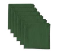 Linendo 100% Pure Linen Dinner Cloth Napkins 15 x 15 Inch Dark Green - Set of 6 Pack European Flax Natural Fabric Washable for Home and Kitchen
