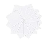 Linendo Cocktail Napkins 6 x 6 Inch White - 12 Pack, 100% Pure Linen Dinner Small Bar Napkin Cloth Coasters with Hemmed Edges, Durable&Washable, Perfect for Beverage, Party, Dessert, Coffee