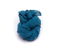 LinenMe 100% Linen Scarf for Women Men Unisex Garza 70 x 200 cm, Summer Shawl Lightweight Soft Breathable Comfortable, Sea Blue