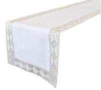 Linens, Art and Things Table Runner Dresser Scarf Coffee Table Runner Neutral Earth Tones Greek Key 15 x 70 Inch