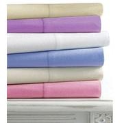 Linens Limited 100% Brushed Cotton Flannelette Fitted Sheet, Pink, King