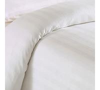Linens Limited Blenheim Satin Stripe 100% Cotton 200 Thread Count Duvet Cover & Pillow Case Set, Ivory, Double