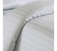 Linens Limited Blenheim Satin Stripe 100% Cotton 200 Thread Count Duvet Cover & Pillow Case Set, Silver, Double