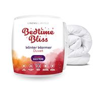 Linens Limited - Double Duvet 13.5 Tog, Made in the UK, Bedtime Bliss, Winter Warmer Quilt, Soft and Comfy, Hollowfibre, Machine Washable (White)