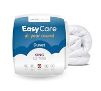 Linens Limited King Size Duvet 12 Tog, Made in the UK, Easy Care, All Year Round Quilt, Soft and Comfy, Polypropylene Hollowfibre, Machine Washable (White)