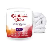 Linens Limited - King Size Duvet 15 Tog, Made in the UK, Bedtime Bliss, Winter Warmer Quilt, Soft and Comfy, Hollowfibre, Machine Washable (White)