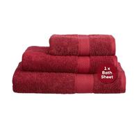 Linens Limited - Large Towels, Bath Sheets for the Bath or Shower, Turkish Cotton, Soft and Luxurious, Super Absorbent, Machine Washable (Burgundy)