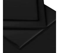 Linens Limited Polycotton Non Iron Percale 180 Thread Count Duvet Cover Set, Black, Super King