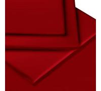 Linens Limited Polycotton Non Iron Percale 180 Thread Count Duvet Cover Set, Red, Super King