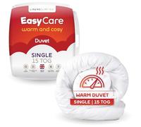 Linens Limited Single Duvet 15 Tog, Made in the UK, Easy Care, Warm and Cosy Quilt for Winter, Soft and Comfy, Polypropylene Hollowfibre, Machine Washable (White)