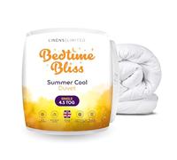 Linens Limited - Single Duvet 4.5 Tog, Made in the UK, Bedtime Bliss, Summer Cool Quilt, Soft and Comfy, Hollowfibre, Machine Washable (White)