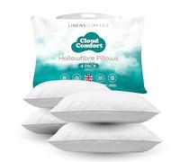 Linens Limited - Soft Pillows 4 Pack, Made in the UK, Cloud Comfort, Soft and Firm with Orthopedic Support, Non-Allergenic Polycotton Polyester Hollowfibre, Machine Washable (White)