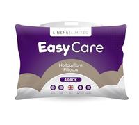 Linens Limited - Soft Pillows 4 Pack, Made in the UK, Easy Care, Soft and Firm with Orthopedic Support, Hypoallergenic Polypropylene Hollowfibre, Machine Washable (White)