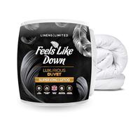 Linens Limited Super King Duvet 12 Tog, Made in the UK, Feels Like Down, Luxurious Quilt, Soft and Comfy, Ultra-Fine Siliconised Hollowfibre, Machine Washable (White)