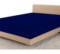 Linens World Egyptian Cotton Fitted Sheets Breathable, Anti Wrinkle 40cm Deep Pocket 200 Thread Count Single Bed Sheets Navy Bedding & Linen- Single Bedding 90 X 190 CM Single Fitted Sheet
