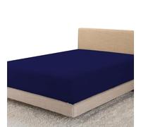 Linens World Egyptian Cotton Fitted Sheets Super King Size Breathable, Anti Wrinkle 30cm Deep Pocket 200 Thread Count Bed Sheets Navy Bedding & Linen 183 X 200 CM Super King Fitted Sheet