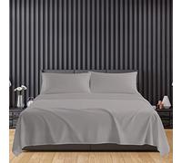 Linens World Egyptian Cotton Flat Sheets Breathable, Anti Wrinkle, Shrink and Fade Resistant 200 Thread Count Single Bed Sheets Grey Bedding & Linen- Single Bedding180 x 254cm Single Flat Sheet