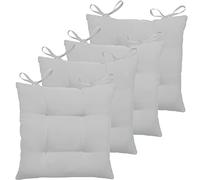 Linens World Luxury Seat Pad (Pack of 8) 40cm x 40cm Thick Armchair Pad Grey, Durable Floor Comfortable Sofa Seat Pads Firm Support, Hypoallergenic Hollowfibre 16 x 16 cushion Garden Armchairs Pad