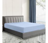 Linens World Microfiber 4FT Fitted Sheets Breathable, Anti Wrinkle 26cm Deep Pocket Sky Blue Bedding & Linen 122 X 190 CM Small Double Fitted Sheet 3/4 Bed Sheets Fitted