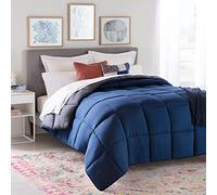 Linenspa 4 Seasons Microfibre Duvet - All Season Duvet - Ultra Soft - 135 x 200 cm, Navy Blue/Graphite