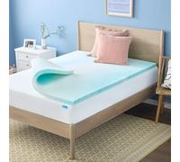 Linenspa Gel Swirl Memory Foam Topper, Blue, King