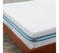 Linenspa Mattress Topper 80 x 190 cm, 7.5 cm High - Mattress Topper with Gel Memory Foam and Washable Cover with Zip - Oeko-Tex, White
