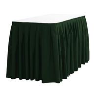 LinenTablecloth 21 ft. Accordion Pleat Polyester Table Skirt Hunter Green