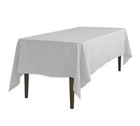 LinenTablecloth 60 x 126-Inch Rectangular Polyester Tablecloth Silver