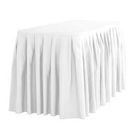 LinenTablecloth LTC LINENS 14 ft. Accordion Pleat Polyester Table Skirt White