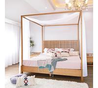 Linentalks White Luxury Canopy Bed Scarf, Queen & Full Bed Curtains, 52X228cm Tulle Drapes