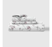 LINENWALAS 100% Cotton Percale King Size Fitted Sheet Only, Printed All Around Elastic Deep Pocket up to 40 cm Premimum Bottom Fitted Bed Sheet 150x190 CM (King, Vineyard)